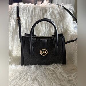Michael Kors Black and Gold Satchel